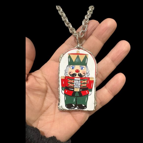 Vintage Himark Nutcracker Pendant Necklace Caged  with Artisan Silver Metalwork - Picture 3 of 14